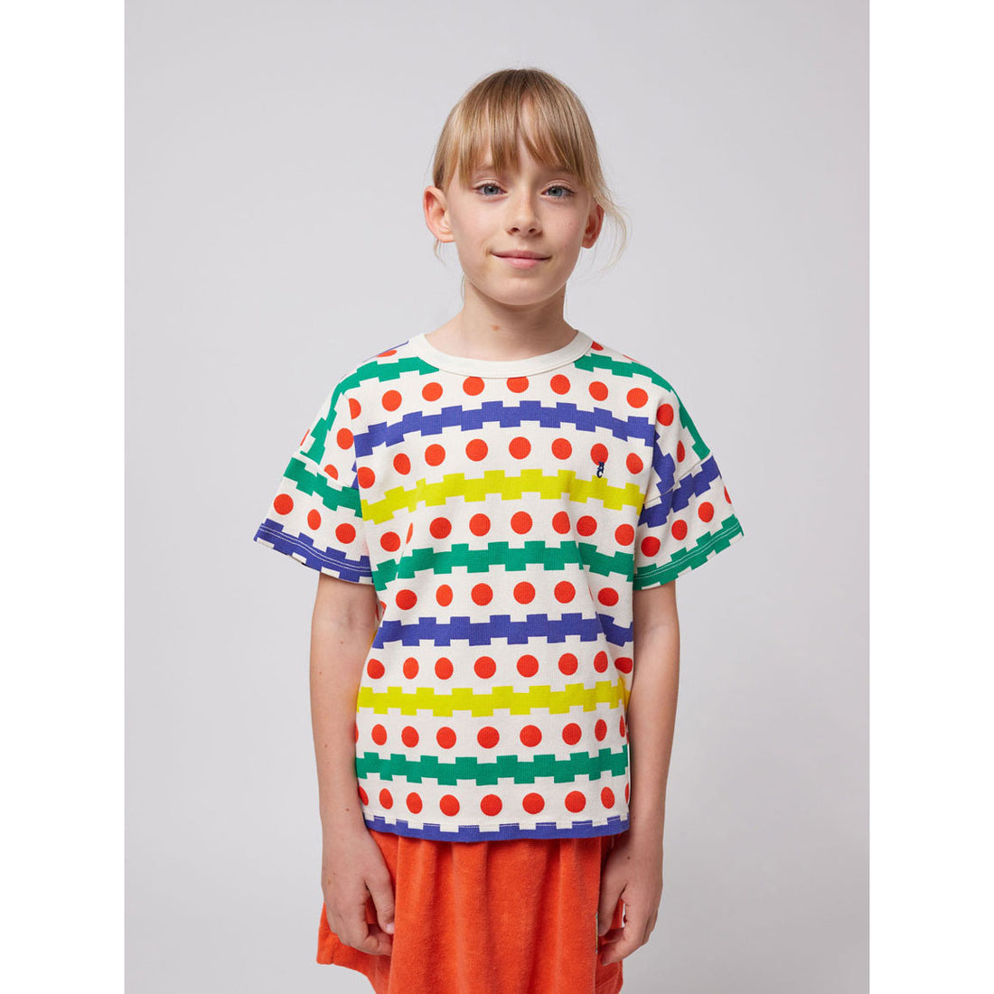 Bobo Choses Off White Geometric Waffle T-Shirt