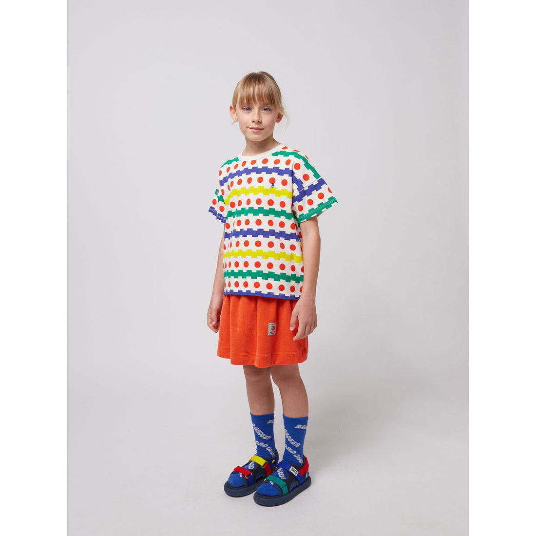Bobo Choses Off White Geometric Waffle T-Shirt