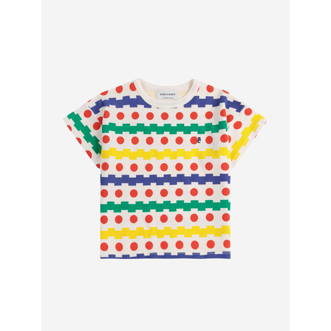 Bobo Choses Off White Geometric Waffle T-Shirt