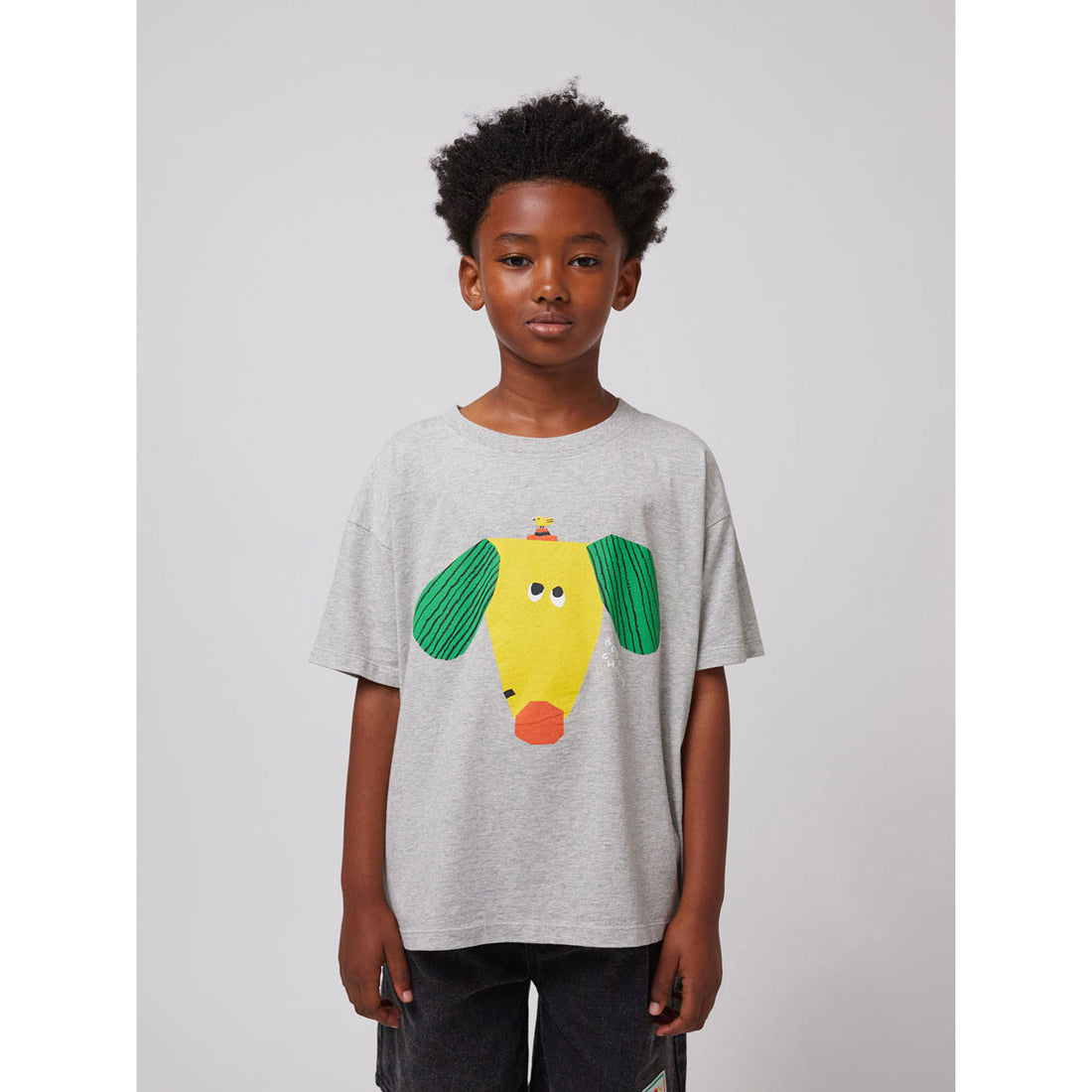 Bobo Choses Heather Grey Happy Dog T-Shirt