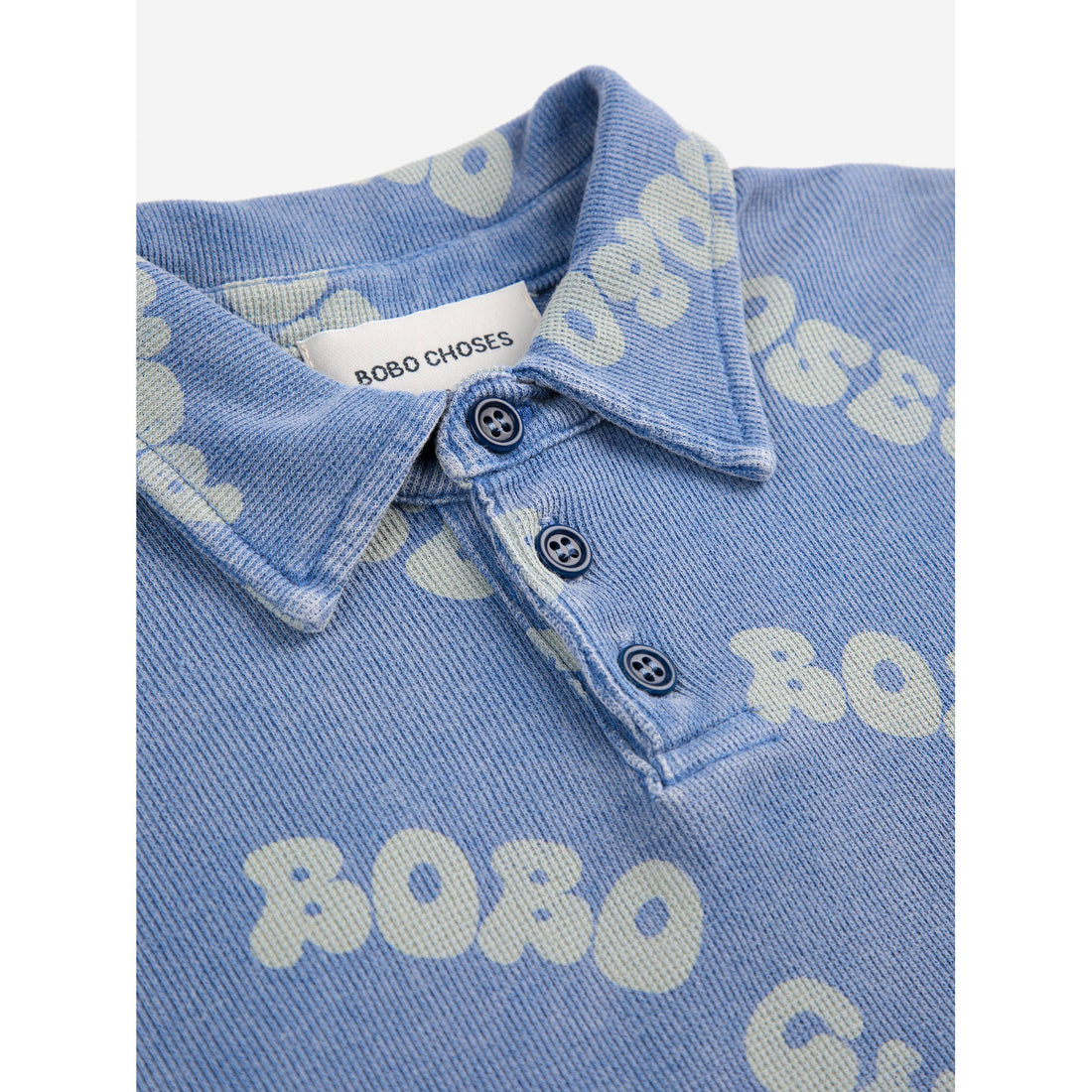 Bobo Choses Blue Wavy Bobo Choses All Over Polo Shirt