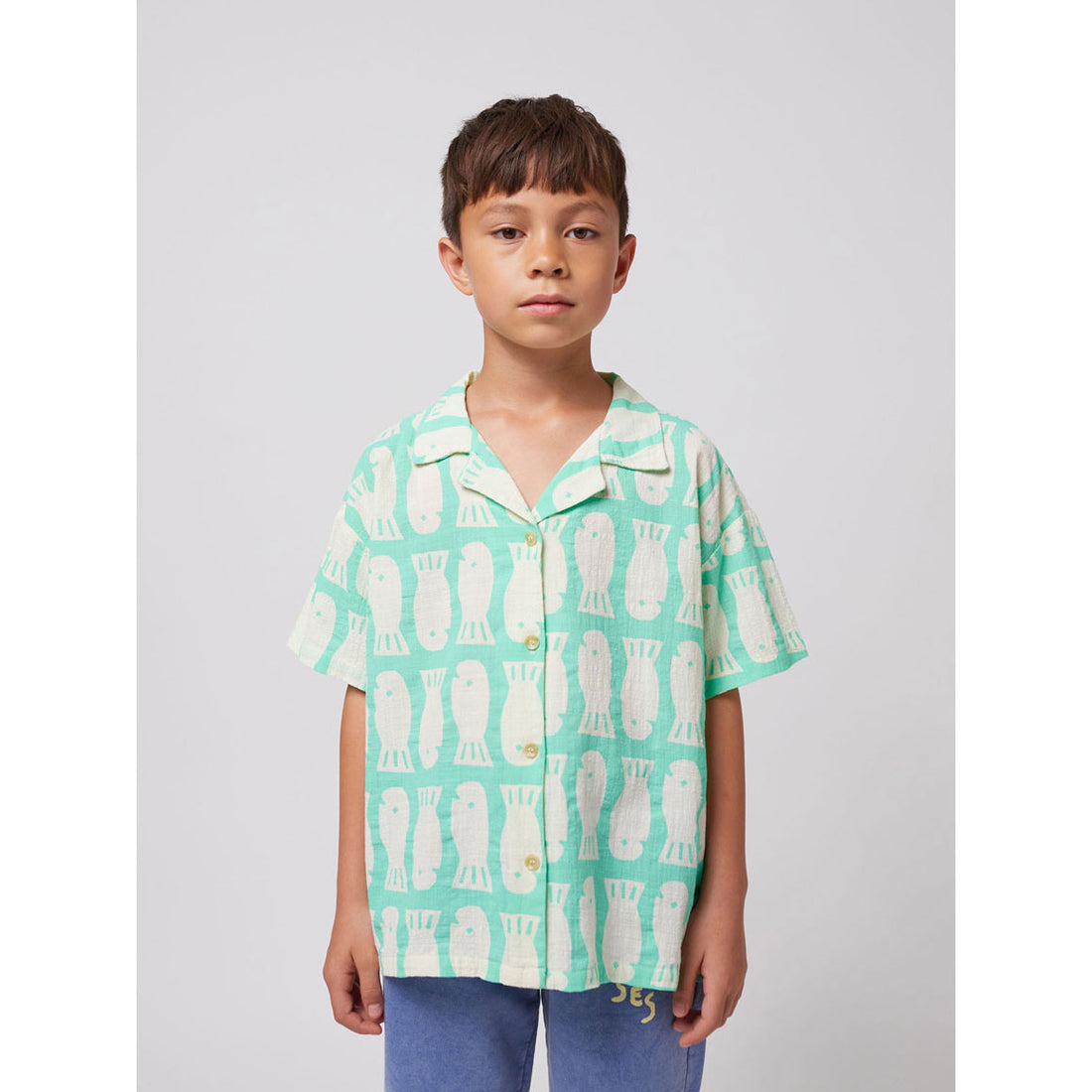 Bobo Choses Green Lucky Fish All Over Shirt