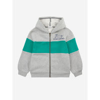 Bobo Choses Heather Grey Smiling Zip Up Hoodie