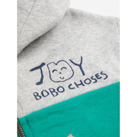 Bobo Choses Heather Grey Smiling Zip Up Hoodie
