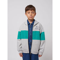 Bobo Choses Heather Grey Smiling Zip Up Hoodie