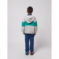 Bobo Choses Heather Grey Smiling Zip Up Hoodie