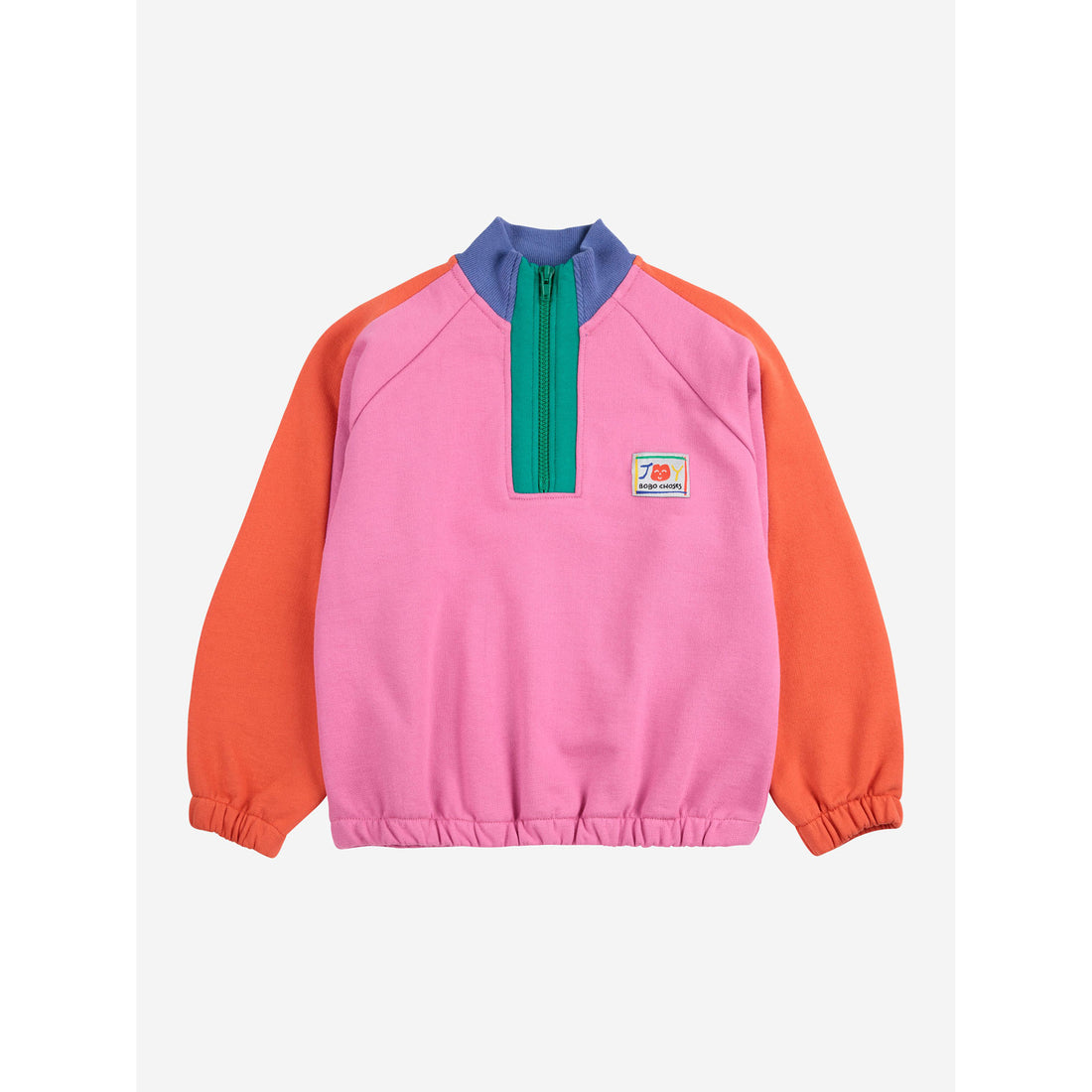 Bobo Choses Fuchsia Smiling Color Block Sweatshirt
