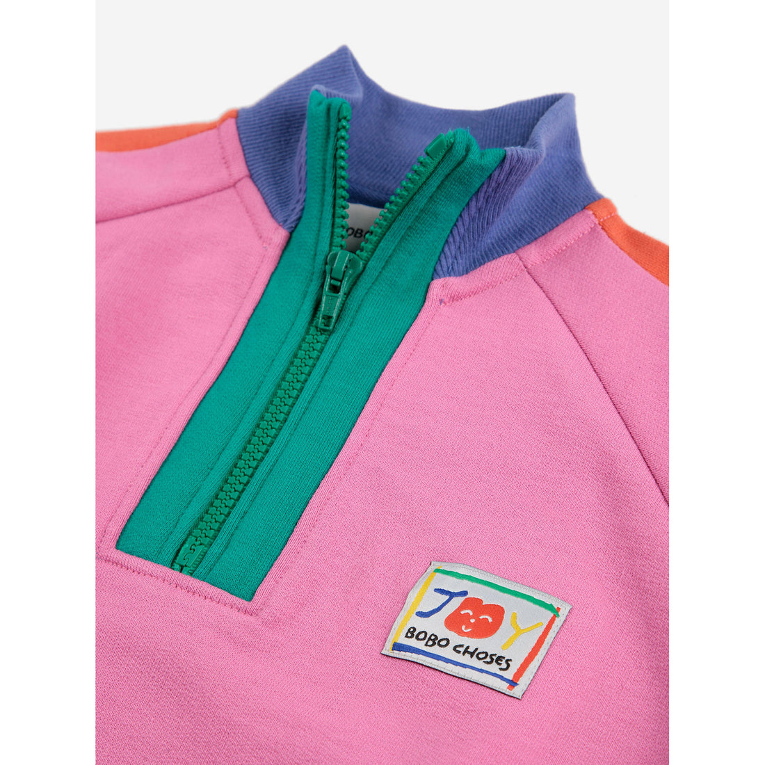 Bobo Choses Fuchsia Smiling Color Block Sweatshirt