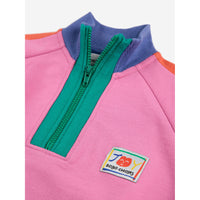 Bobo Choses Fuchsia Smiling Color Block Sweatshirt