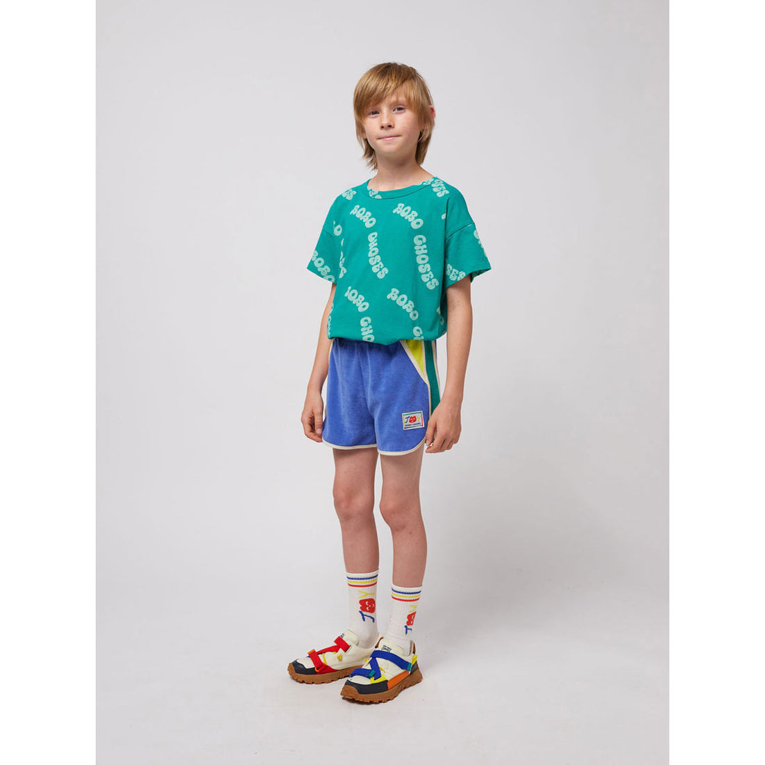Bobo Choses Blue Smiling Color Block Shorts
