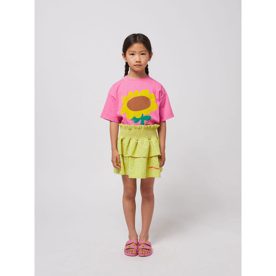 Bobo Choses Multicolor Vichy Ruffle Skirt