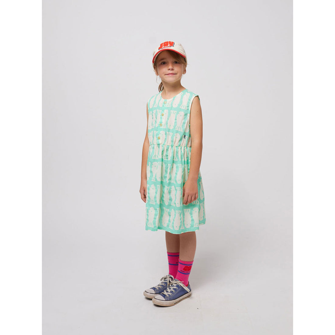 Bobo Choses Green Lucky Fish All Over Dress