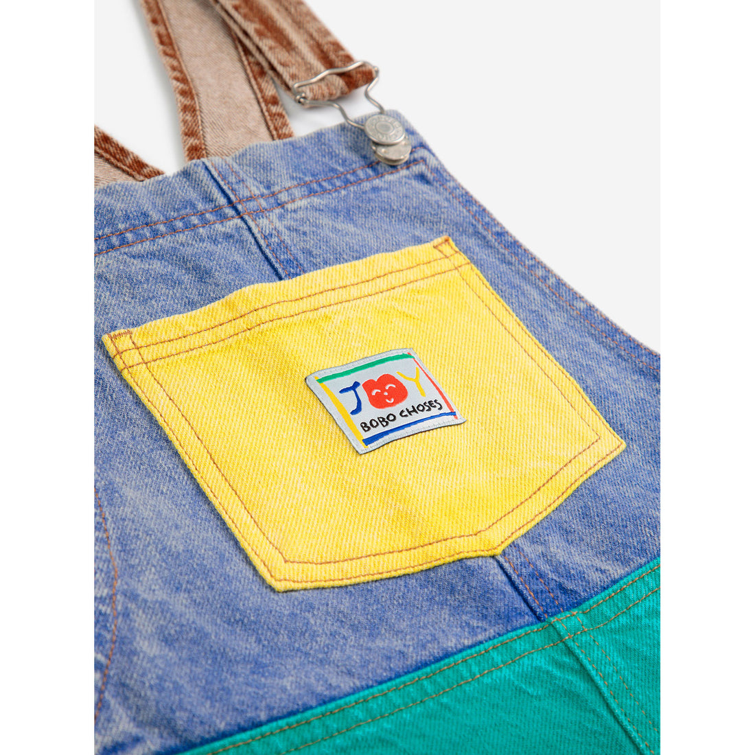 Bobo Choses Smiling Color Block Denim Dungaree