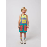 Bobo Choses Smiling Color Block Denim Dungaree
