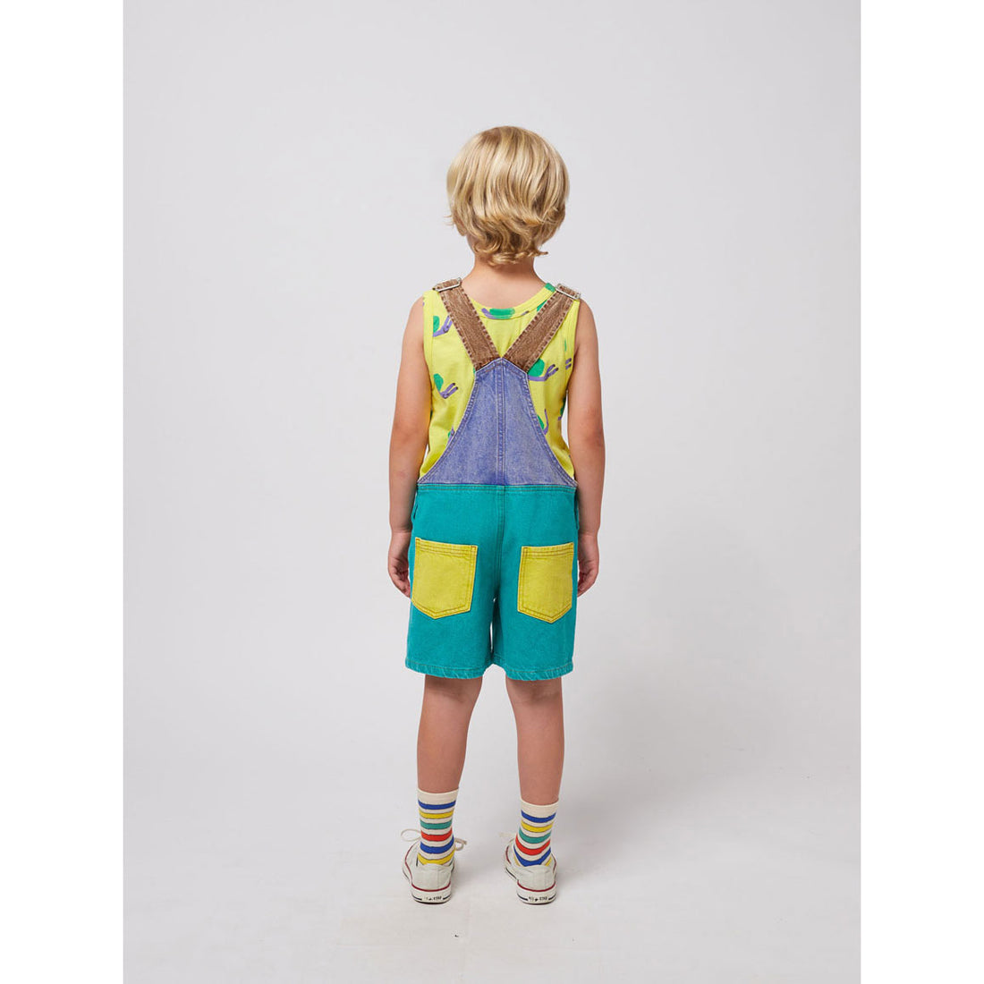 Bobo Choses Smiling Color Block Denim Dungaree