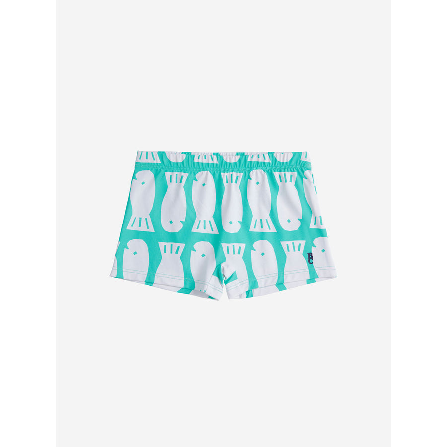 Bobo Choses Green Lucky Fish All Over Swim Shorts