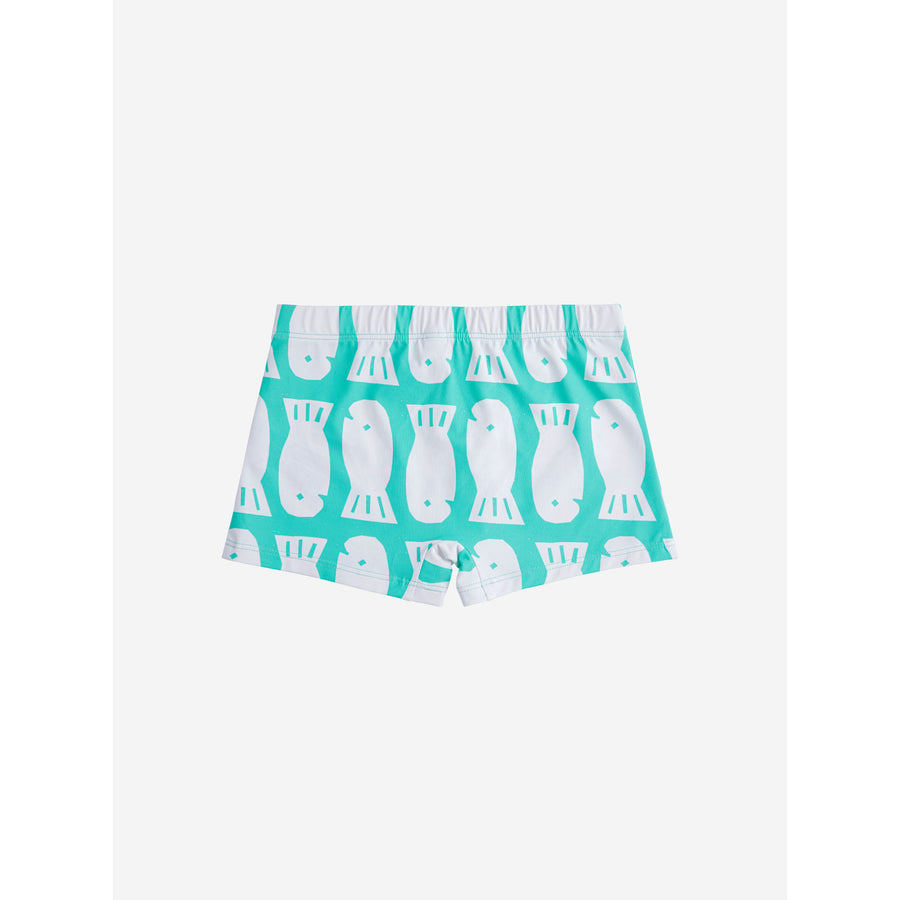Bobo Choses Green Lucky Fish All Over Swim Shorts