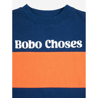 Bobo Choses Navy Blue Logo Color Block T-shirt