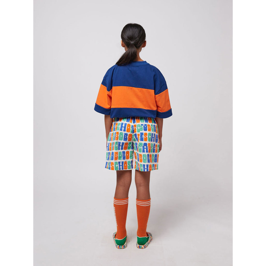 Bobo Choses Navy Blue Logo Color Block T-shirt