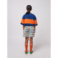 Bobo Choses Navy Blue Logo Color Block T-shirt