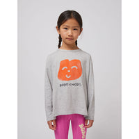 Bobo Choses Heather Grey Joyful Face T-Shirt