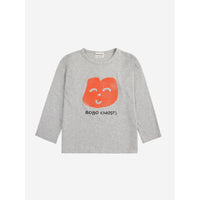 Bobo Choses Heather Grey Joyful Face T-Shirt