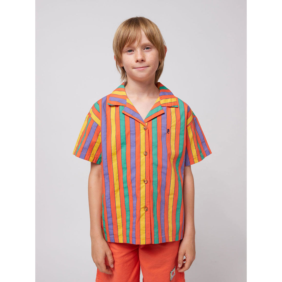 Bobo Choses Red Multicolor Stripes Shirt