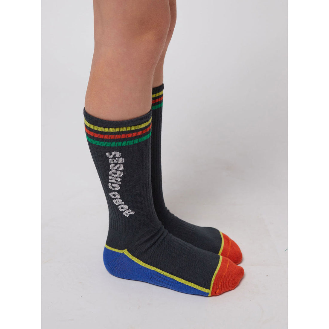 Bobo Choses Dark Grey Bobo Choses Color Block Long Socks