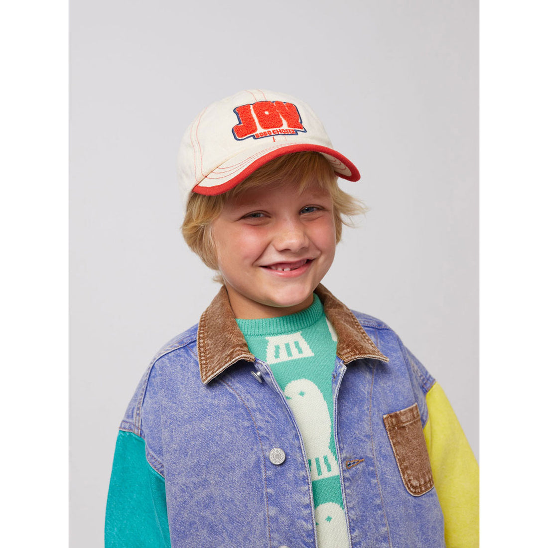 Bobo Choses Off White Joy Patch Cotton Cap