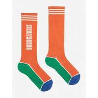 Bobo Choses Orange Bobo Choses Color Block Extra Long Socks