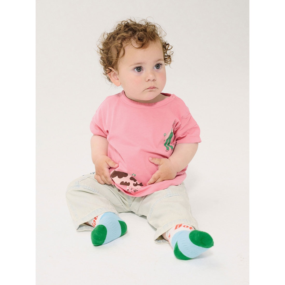 Bobo Choses Pink Farm Adventure Baby T-Shirt