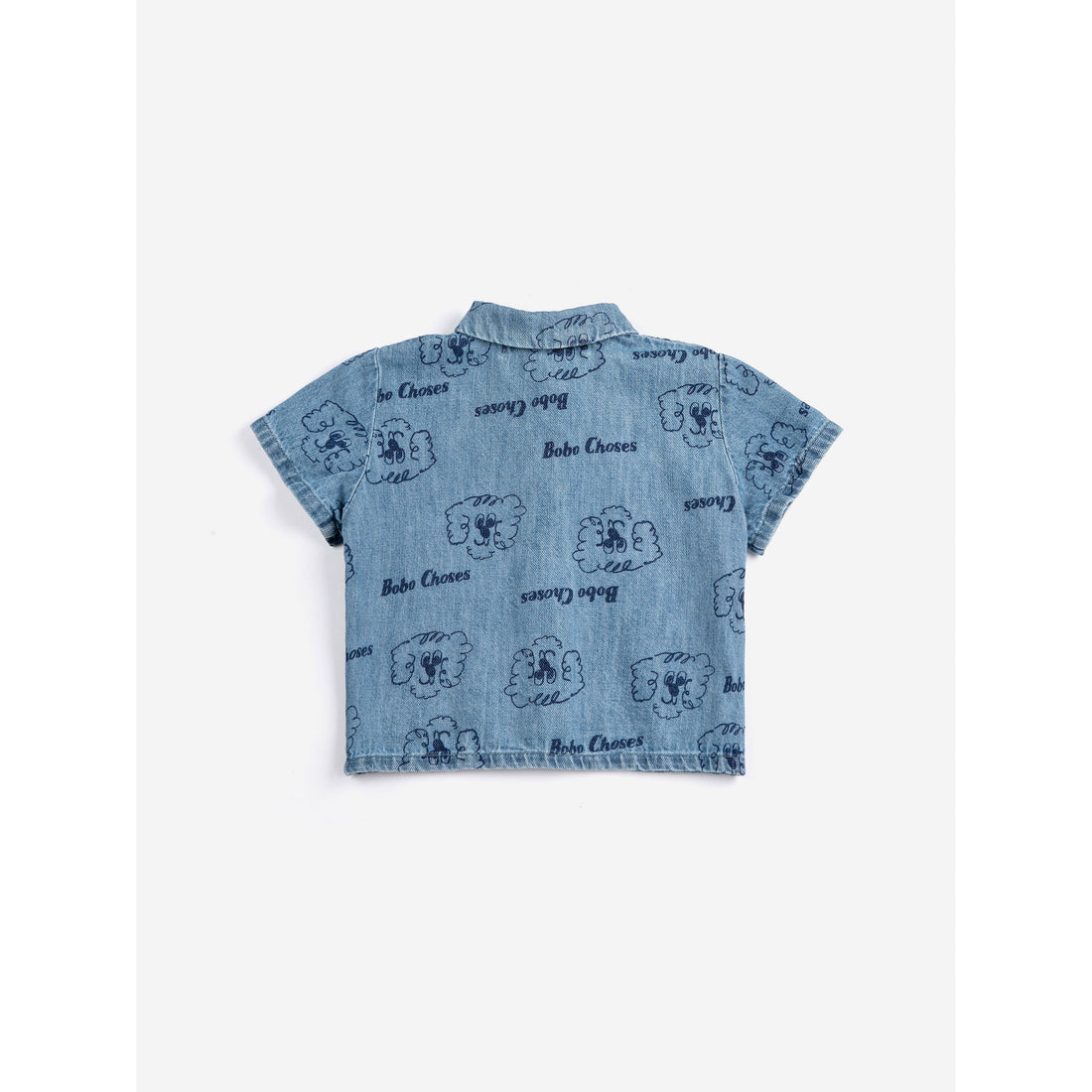 Bobo Choses Light Blue Dog All Over Denim Baby Shirt