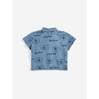 Bobo Choses Light Blue Dog All Over Denim Baby Shirt