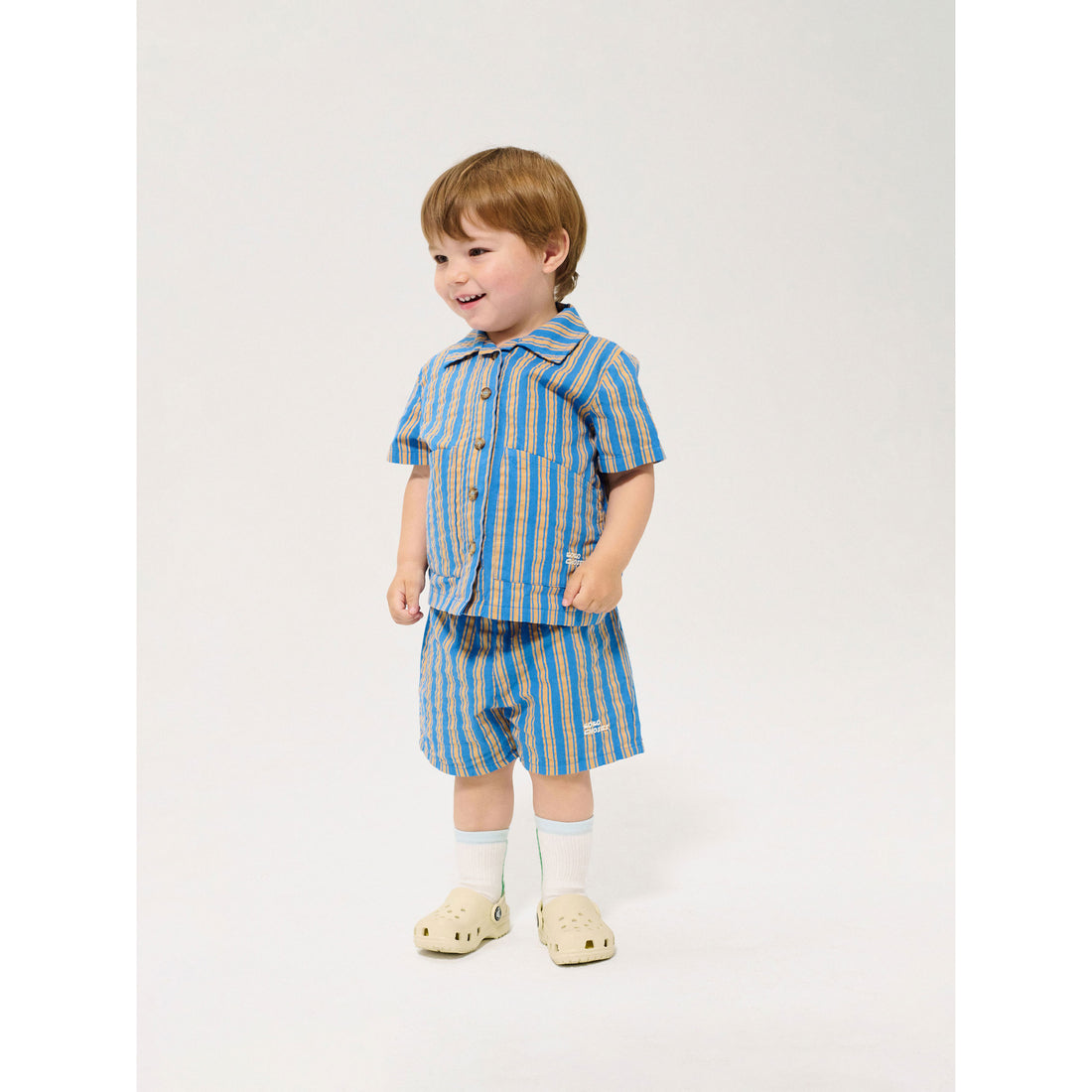 Bobo Choses Navy Blue New Hairline Woven Baby Shorts