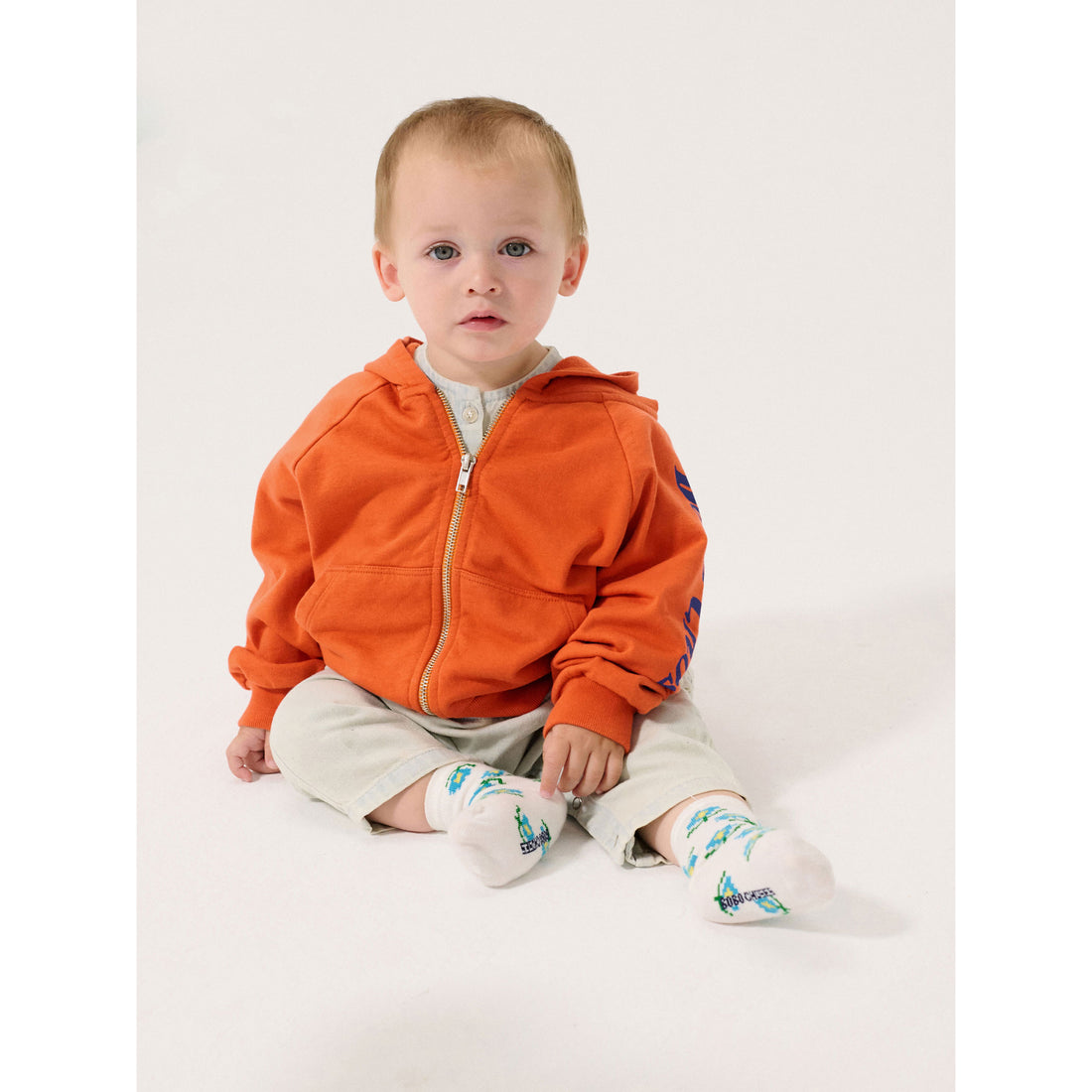 Bobo Choses Orange Bobo Choses Zipped Baby Hoddie