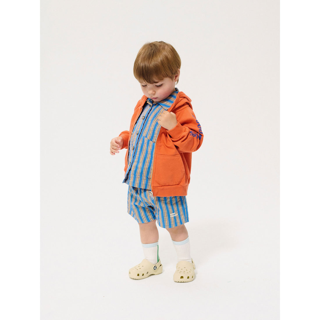 Bobo Choses Orange Bobo Choses Zipped Baby Hoddie