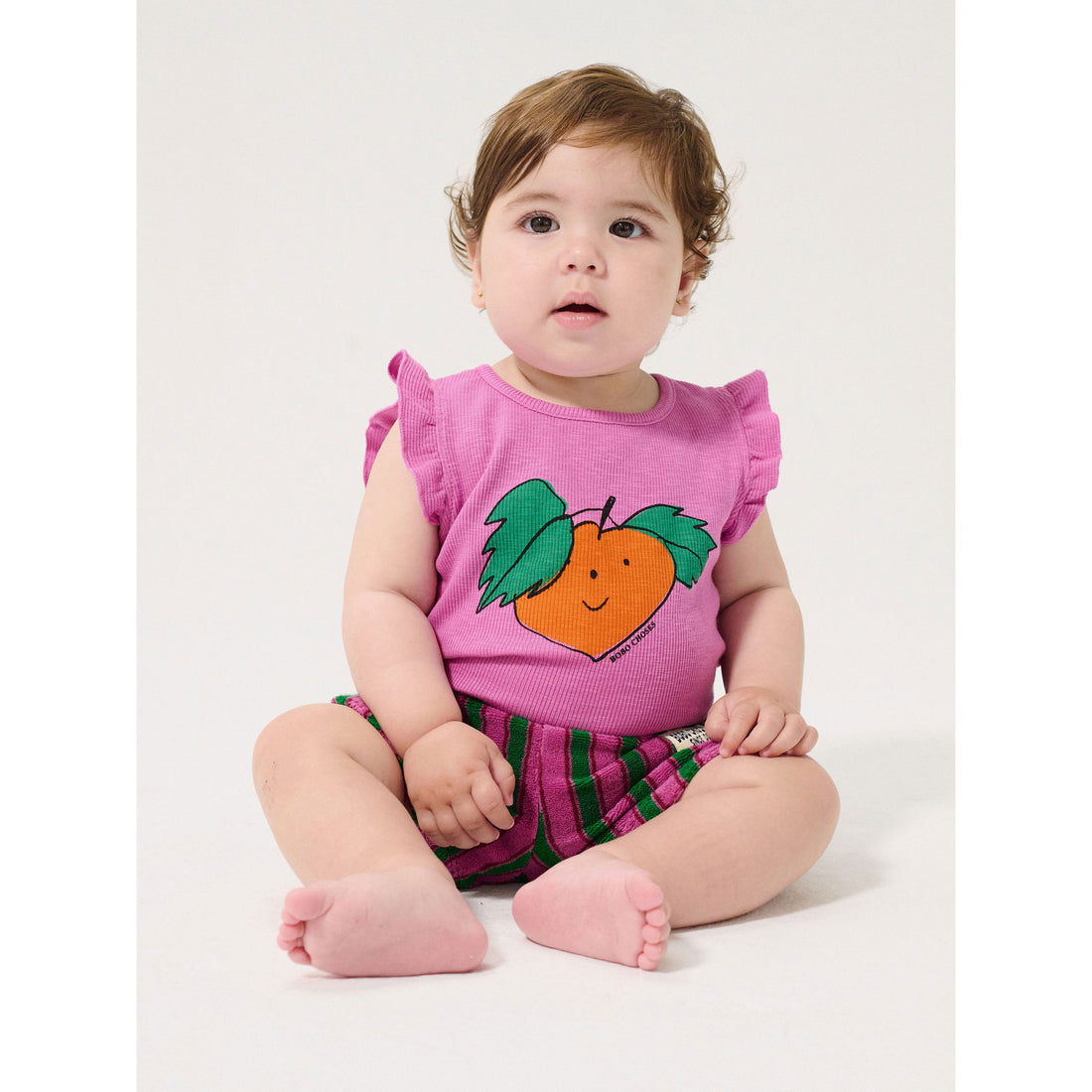 Bobo Choses Multicolor Striped Terry Baby Shorts