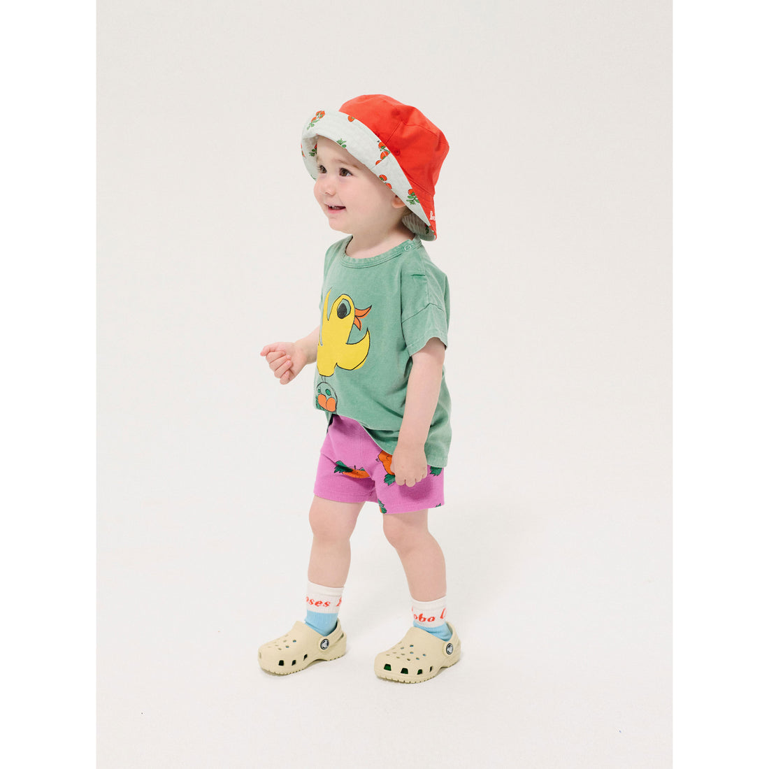 Bobo Choses Fuchsia Tangerine All Over Short Baby Leggings