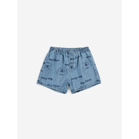 Bobo Choses Prussian Blue Dog All Over Denim Baby Short