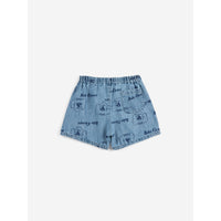 Bobo Choses Prussian Blue Dog All Over Denim Baby Short