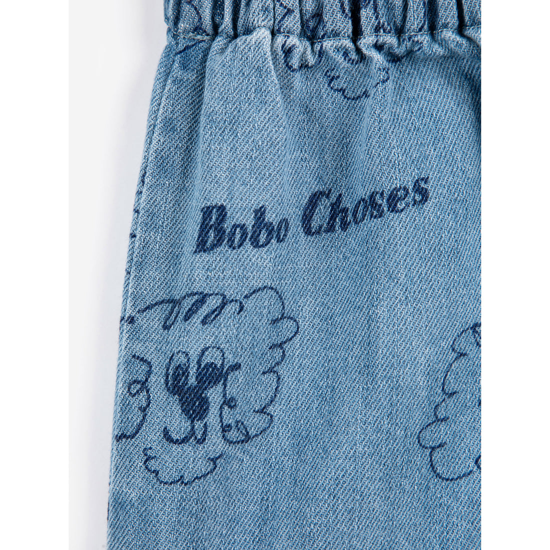 Bobo Choses Prussian Blue Dog All Over Denim Baby Short