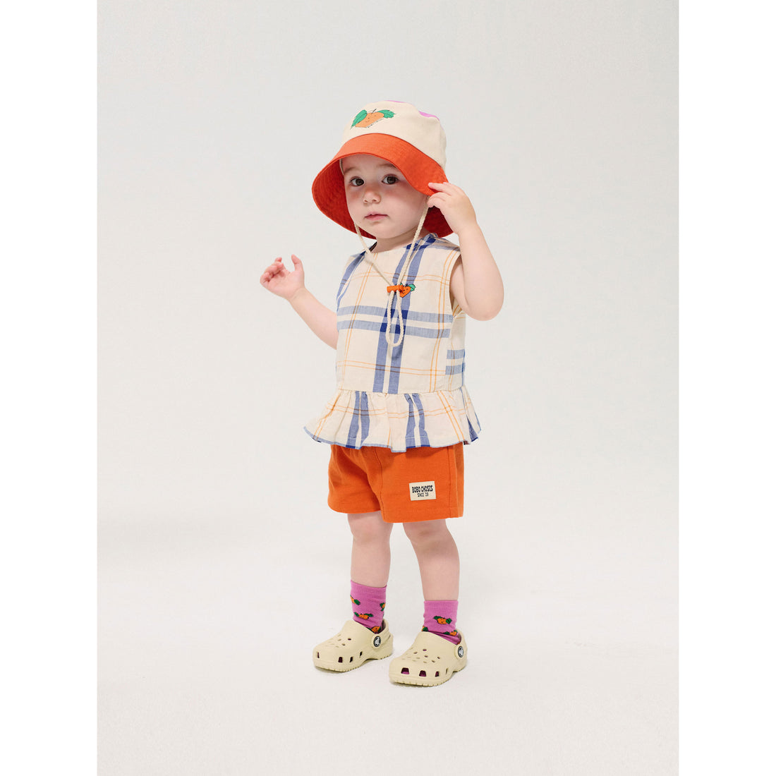 Bobo Choses Orange 09 Woven Baby Shorts