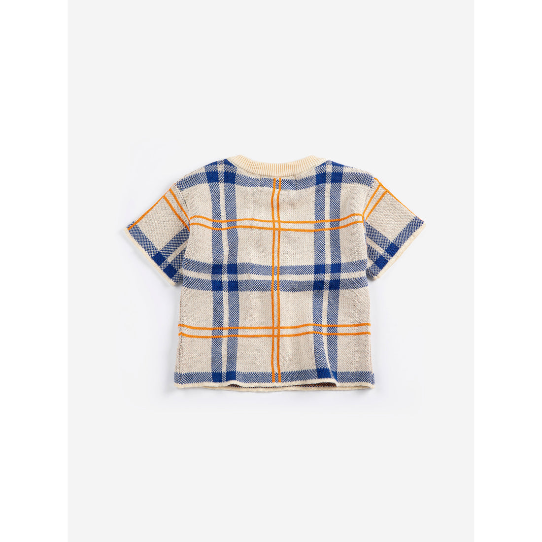 Bobo Choses White Tartan Knitted Baby T-Shirt