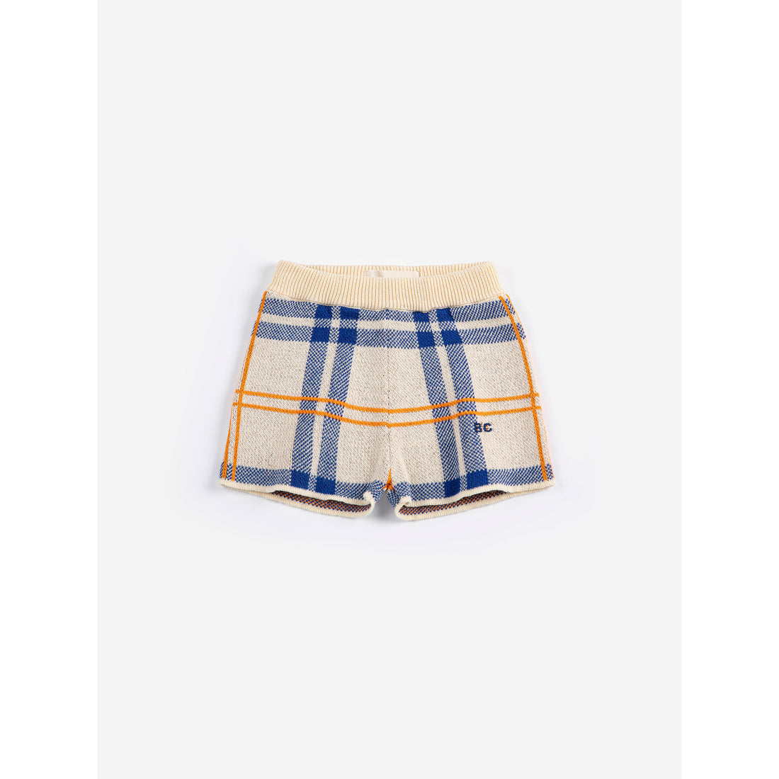 Bobo Choses White Tartan Knitted Baby Shorts
