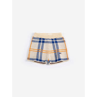 Bobo Choses White Tartan Knitted Baby Shorts