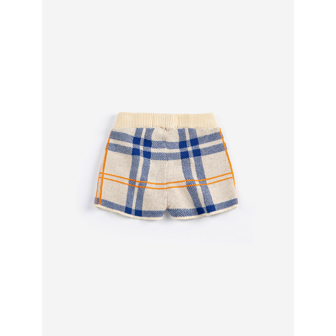Bobo Choses White Tartan Knitted Baby Shorts