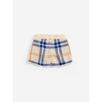 Bobo Choses White Tartan Knitted Baby Shorts