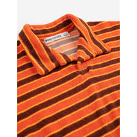 Bobo Choses Orange Striped Brick Terry  Polo