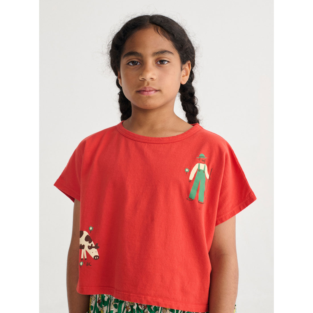 Bobo Choses Red Farm Adventure Cropped T-Shirt