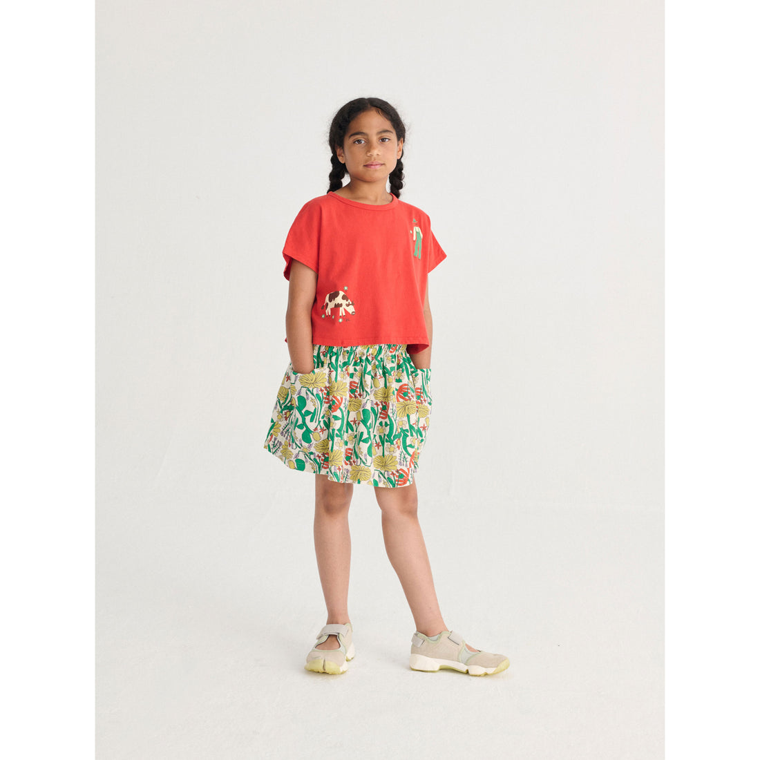 Bobo Choses Red Farm Adventure Cropped T-Shirt
